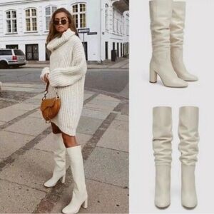 Zara tall Knee-High Leather Boots